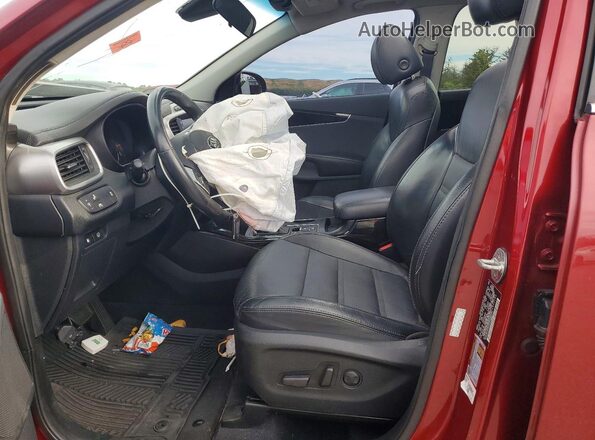 5XYPHDA56KG594390 2019 KIA SORENTO Красный Вид салона спереди