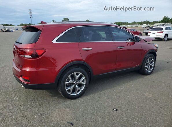 5XYPHDA56KG594390 2019 KIA SORENTO Красный Задняя правая четверть