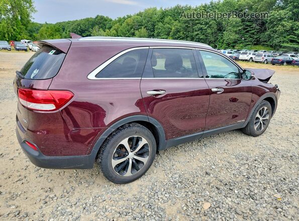 5XYPHDA57GG181093 2016 KIA SORENTO Maroon Задня права чверть