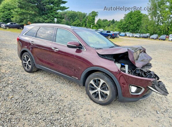 5XYPHDA57GG181093 2016 KIA SORENTO Maroon Передня права чверть