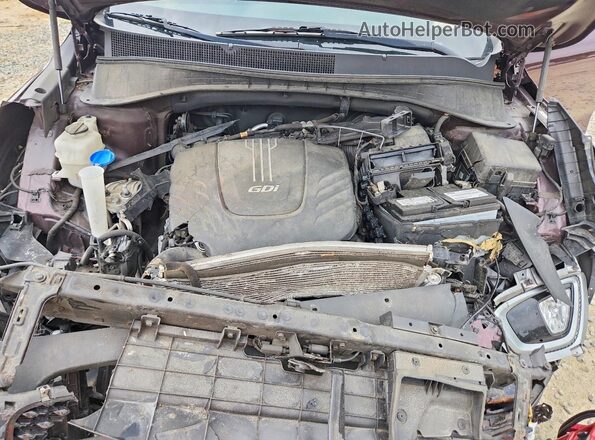 5XYPHDA57GG181093 2016 KIA SORENTO Maroon Вид підкапотного простору