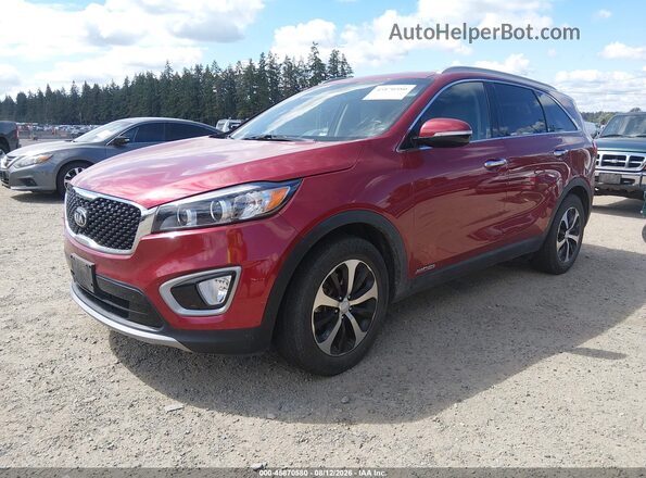 5XYPHDA58GG176243 2016 KIA SORENTO Красный Передняя левая четверть