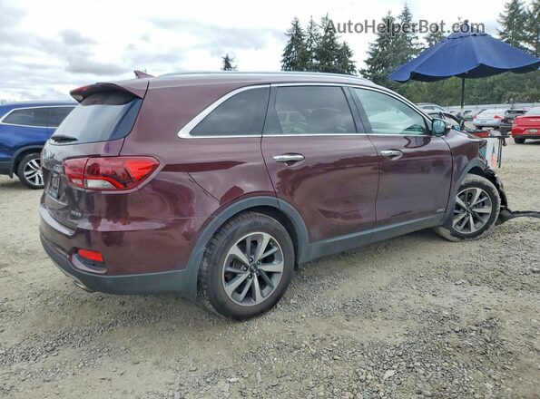 5XYPHDA5XKG478769 2019 KIA SORENTO Burgundy Rear right