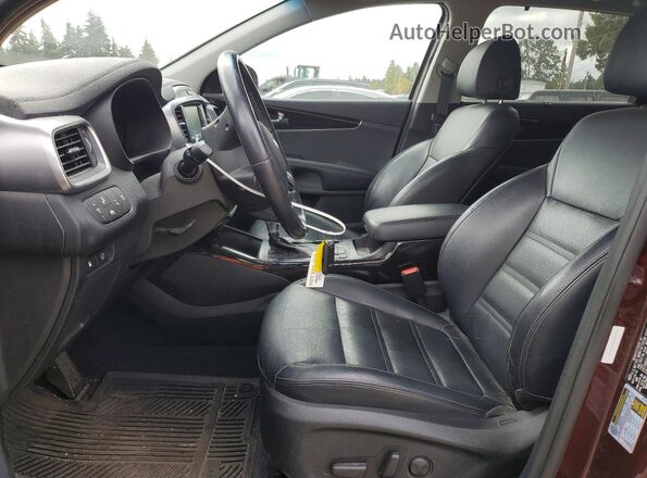 5XYPHDA5XKG478769 2019 KIA SORENTO Burgundy Front interior view