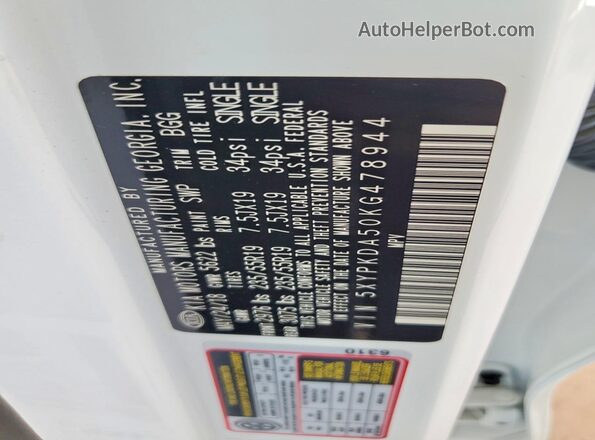5XYPKDA50KG478944 2019 KIA SORENTO Белый Вид подкапотного пространства