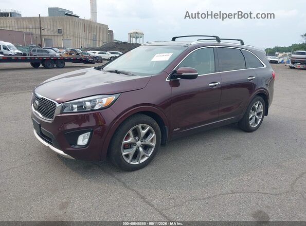5XYPKDA52GG122342 2016 KIA SORENTO Burgundy Vista tres cuartos delantera izquierda