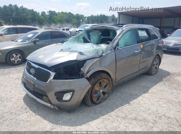 5XYPKDA55GG141340 2016 KIA SORENTO Gray წინა მარცხენა ხედი სამი მეოთხედიდან