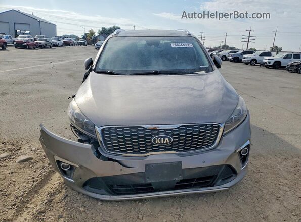 5XYPKDA58KG453290 2019 KIA SORENTO Gray Front view