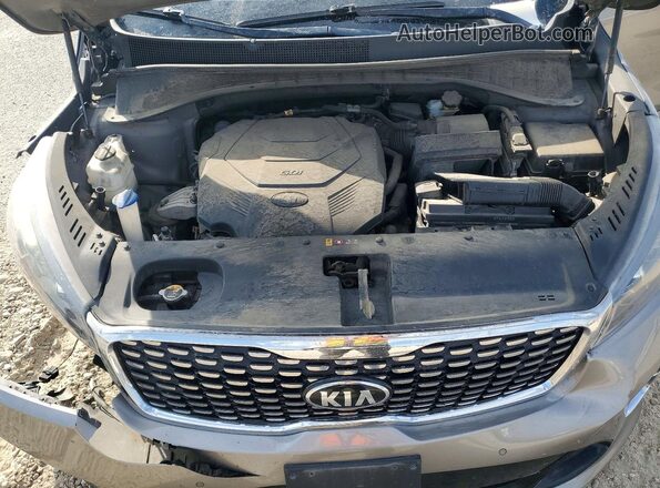 5XYPKDA58KG453290 2019 KIA SORENTO Gray Engine compartment view