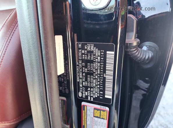 5XYPKDA5XHG314142 2017 KIA SORENTO Black Вид наклейки з VIN-кодом