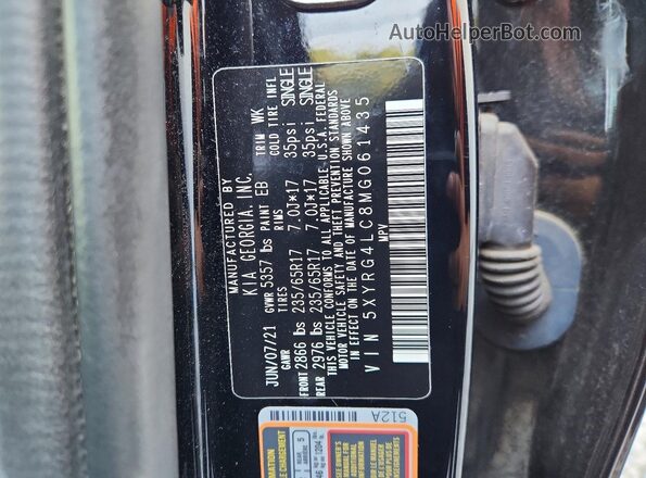5XYRG4LC8MG061435 2021 KIA SORENTO Black Панорамний вид салону 360°