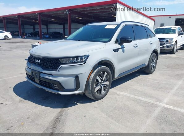 5XYRH4LF3NG154047 2022 KIA SORENTO Gray წინა მარცხენა ხედი სამი მეოთხედიდან