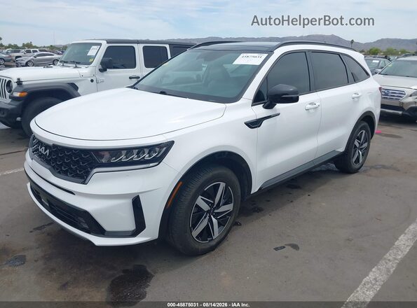 5XYRH4LF9NG142906 2022 KIA SORENTO White წინა მარცხენა ხედი სამი მეოთხედიდან