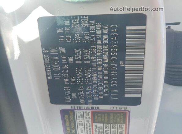5XYRHDJFXSG324340 2025 KIA SORENTO White Engine compartment view