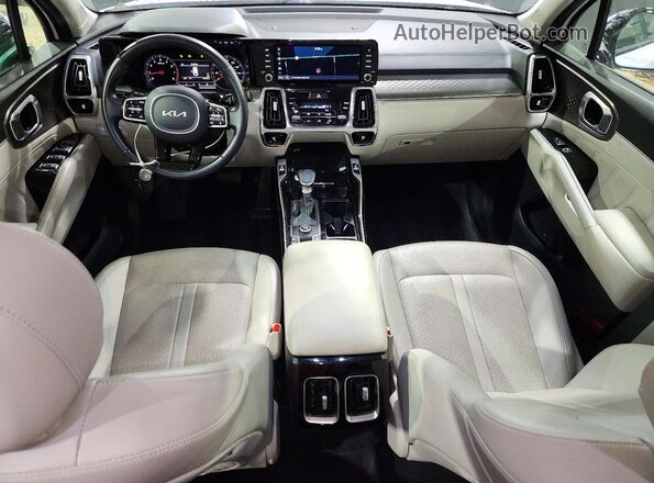 5XYRK4LF9NG127646 2022 KIA SORENTO White Առջևի վահանակի տեսք