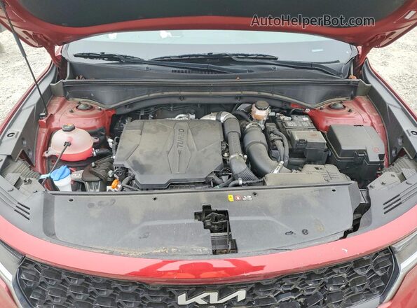 5XYRKDLF4PG238365 2023 KIA SORENTO Burgundy ძრავის განყოფილების ხედი