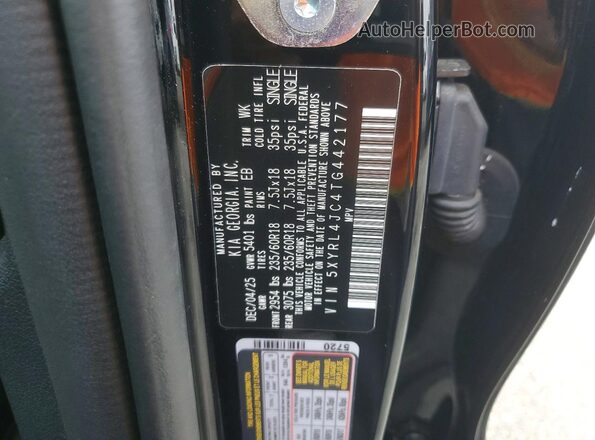 5XYRL4JC4TG442177 2026 KIA SORENTO Black VIN կոդի պիտակի տեսք