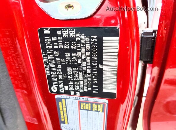 5XYRL4LC1MG009754 2021 KIA SORENTO Red VIN sticker view
