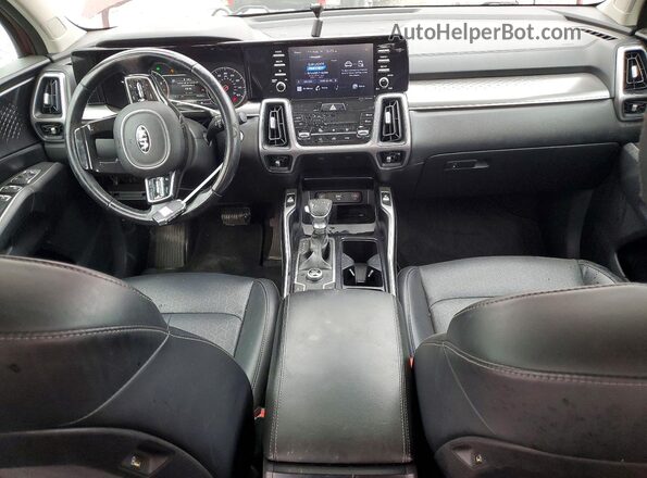 5XYRL4LC1MG009754 2021 KIA SORENTO Red Dashboard view