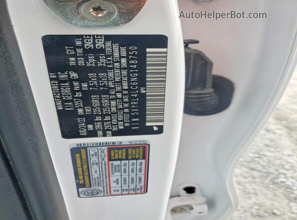 5XYRL4LC6NG148750 2022 KIA SORENTO Black Вид наклейки з VIN-кодом