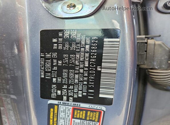 5XYRLDJC7RG268629 2024 KIA SORENTO Синий Вид наклейки с VIN-кодом