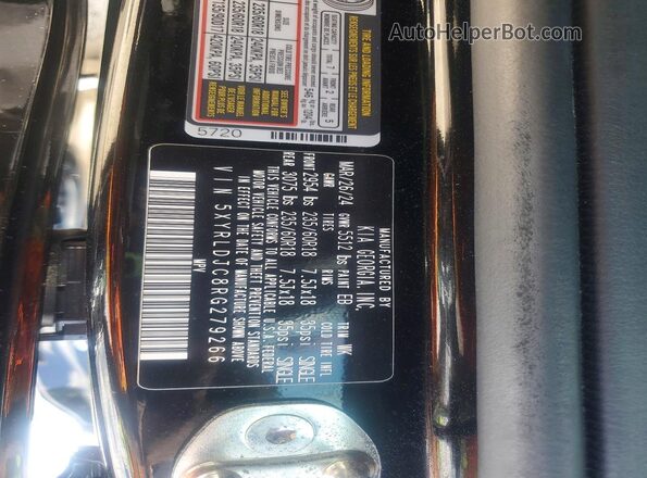5XYRLDJC8RG279266 2024 KIA SORENTO Черный Панорамный вид салона 360°