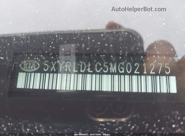 5XYRLDLC5MG021275 2021 KIA SORENTO Maroon Engine compartment view