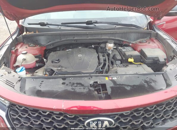 5XYRLDLC5MG021275 2021 KIA SORENTO Maroon Rear view