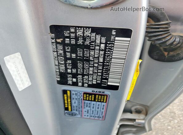 5XYZT3LB2HG382261 2017 HYUNDAI SANTA Silver Widok naklejki z numerem VIN
