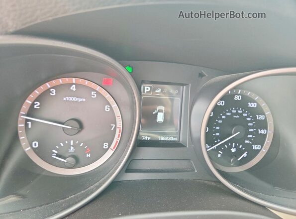 5XYZT3LB2JG540376 2018 HYUNDAI SANTA Blue Вид щитка приладів