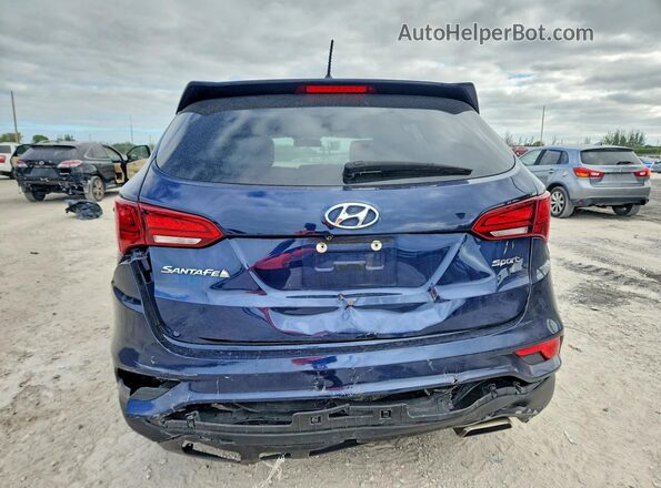 5XYZT3LB2JG540376 2018 HYUNDAI SANTA Blue Вид ззаду