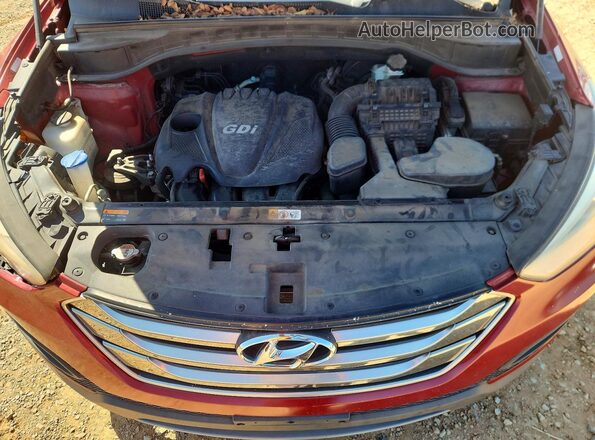 5XYZT3LB4GG326207 2016 HYUNDAI SANTA Burgundy ძრავის განყოფილების ხედი