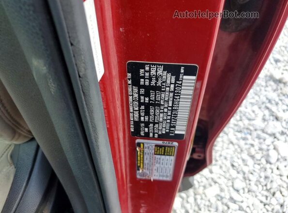 5XYZT3LB6HG413074 2017 HYUNDAI SANTA Red Vista de la etiqueta del VIN