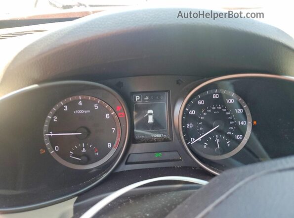 5XYZT3LB7HG381056 2017 HYUNDAI SANTA Оранжевый Вид щитка приборов