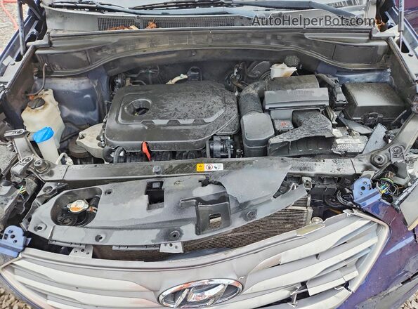 5XYZT3LB9JG527849 2018 HYUNDAI SANTA Blue ძრავის განყოფილების ხედი