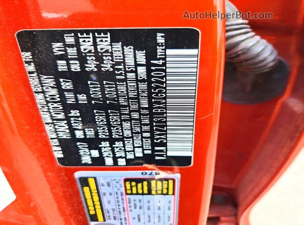 5XYZT3LBXJG522014 2018 HYUNDAI SANTA Orange 