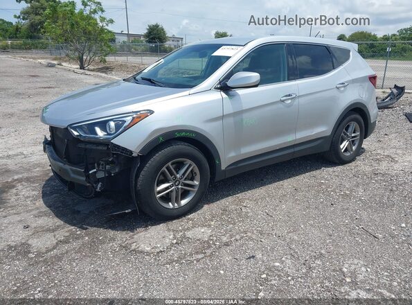5XYZTDLB2JG552159 2018 HYUNDAI SANTA FE SPORT Silver Առջևի ձախ երեք քառորդ տեսարան