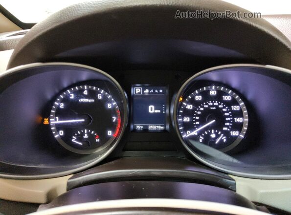5XYZTDLB5HG403514 2017 HYUNDAI SANTA Red Instrument cluster view