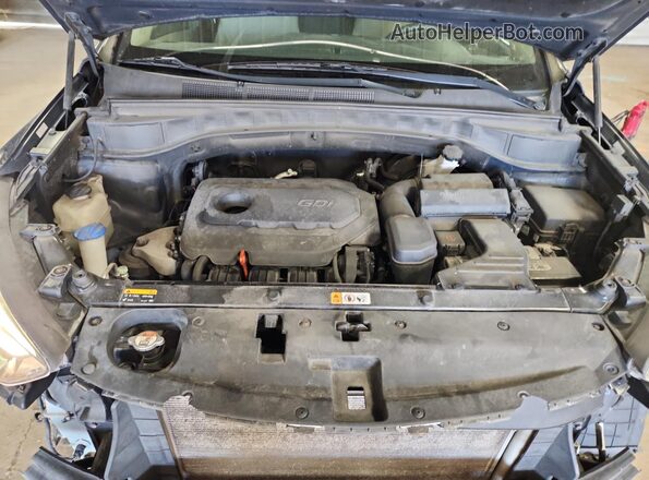 5XYZTDLB6HG439924 2017 HYUNDAI SANTA Blue Widok komory silnika