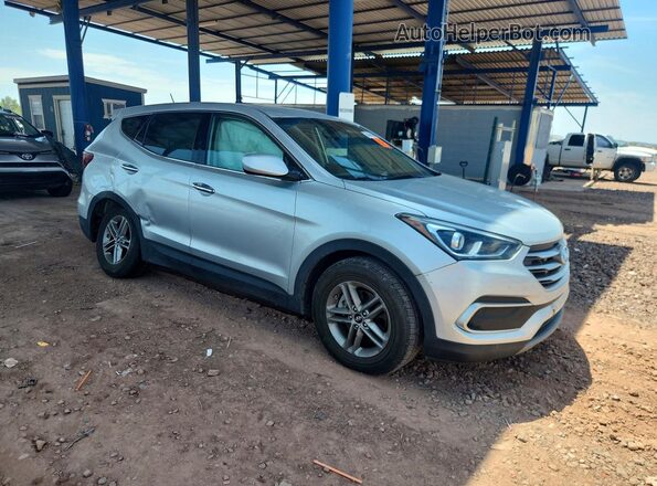 5XYZTDLB6JG548163 2018 HYUNDAI SANTA Серебряный Передняя правая четверть