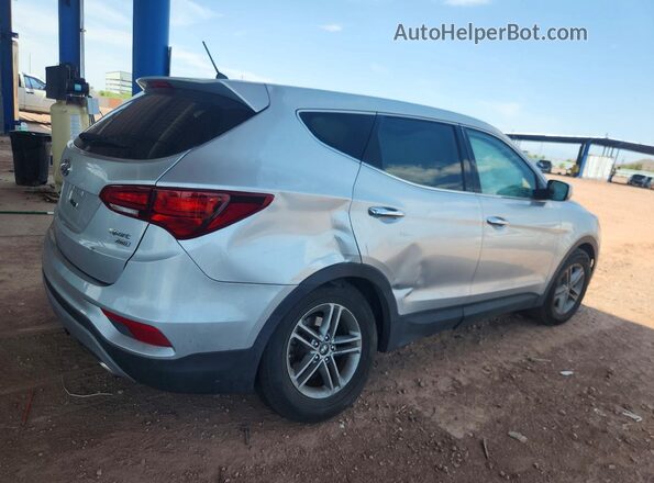 5XYZTDLB6JG548163 2018 HYUNDAI SANTA Серебряный Задняя правая четверть