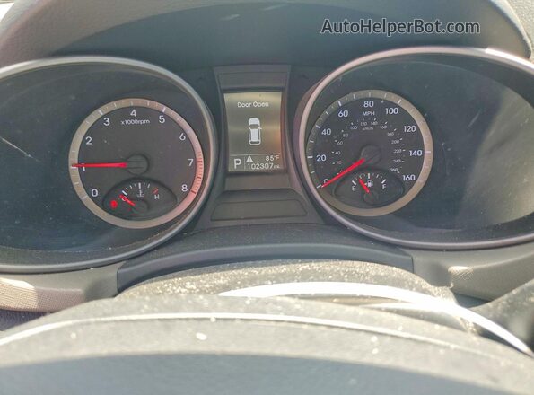 5XYZTDLB8GG322103 2016 HYUNDAI SANTA Gray Instrument cluster view