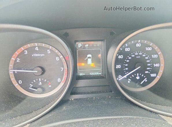 5XYZTDLB8HG442405 2017 HYUNDAI SANTA Gray Vista del cuadro de instrumentos