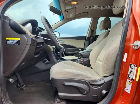 5XYZTDLBXHG442602 2017 HYUNDAI SANTA Оранжевый Вид салона спереди