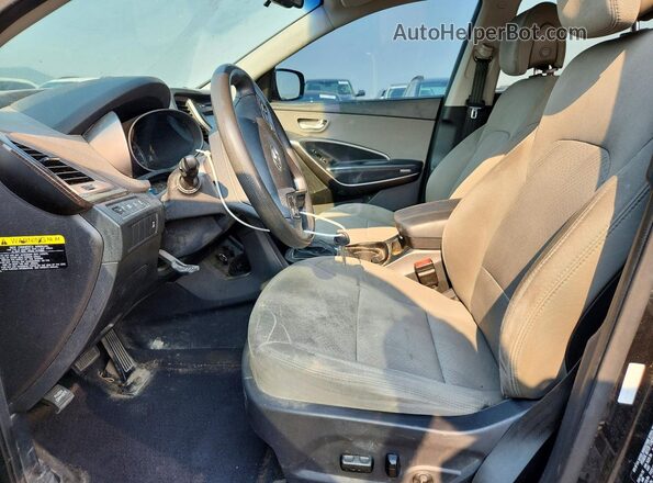 5XYZUDLB0HG383508 2017 HYUNDAI SANTA Black წინა სალონის ხედი