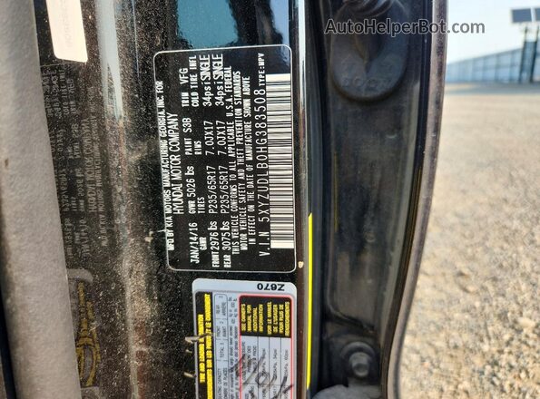 5XYZUDLB0HG383508 2017 HYUNDAI SANTA Black ძრავის განყოფილების ხედი