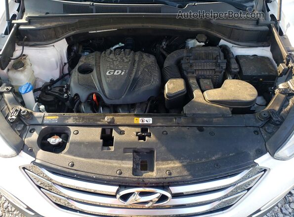 5XYZUDLB1GG375240 2016 HYUNDAI SANTA White Engine compartment view