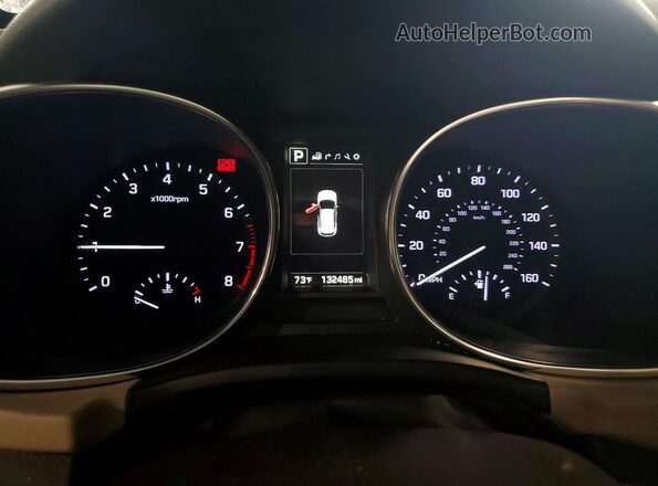 5XYZUDLB1HG496643 2017 HYUNDAI SANTA Blue Instrument cluster view
