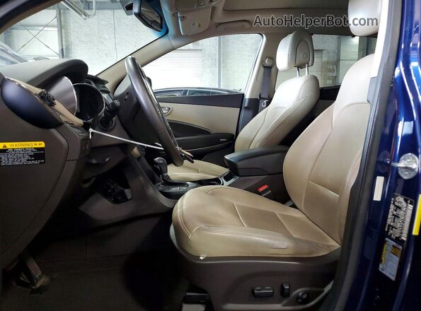 5XYZUDLB1HG496643 2017 HYUNDAI SANTA Blue Front interior view