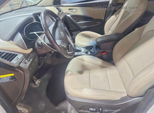 5XYZUDLB4HG469324 2017 HYUNDAI SANTA White წინა სალონის ხედი
